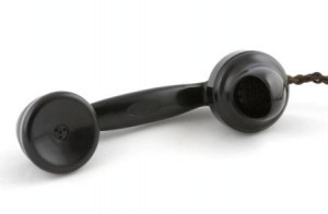Old black telephone handset - audio for telephony applications